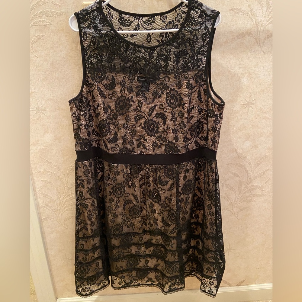 Lacey Nude and Black Plus Size Dress